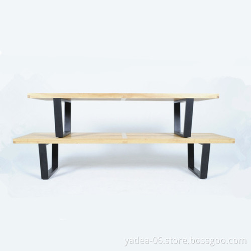 Modern practical park bench slats wooden parts cast iron bench